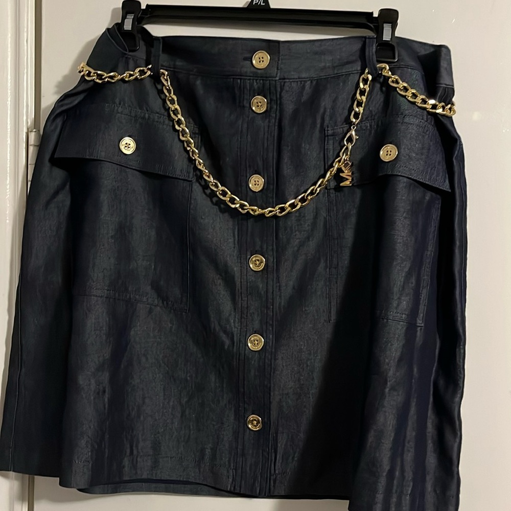 Michael Michael Kors denim skirt with gold buttons